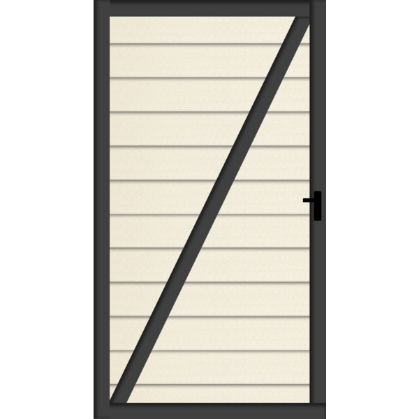 Tor Sichtschutzzaun cWPC / Aluminium Beige "Kingston"