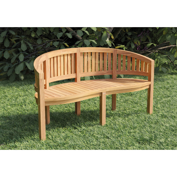 Baumbank Teak, Ø220x90cm bestehend aus 6 Packstücken naturbelassen