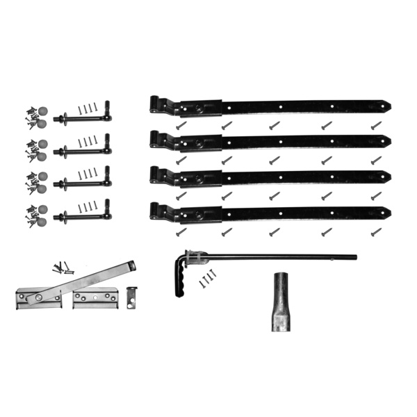 Beschlag-Set für Doppeltore Doppeltorüberwurf titangrau