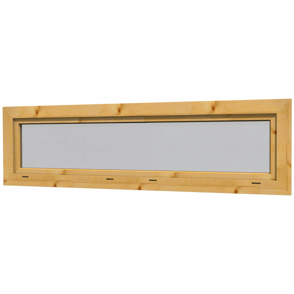 Premium Blockhausfenster FE 35/45mm BB/ 188x50cm Fichte naturbelassen / ISO-Glas