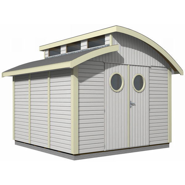 Gerätehaus Nautic 30/30 Weiß RAL 9016 / Anthrazit RAL 7016