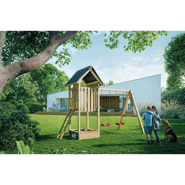 Anbauschaukel für Emmi, KDI-grün 233x190cm, inkl. Schaukelsitze