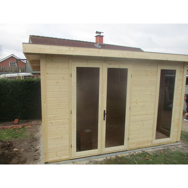 Aktionsgartenhaus Adendorf 350x250cm nordische Fichte naturbelassen ohne Fußboden, ohne Dachpappe