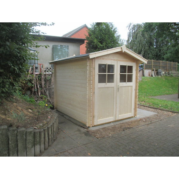 Aktionsgartenhaus Steinborn 216x266cm nordische Fichte naturbelassen ohne Fußboden, ohne Dachpappe