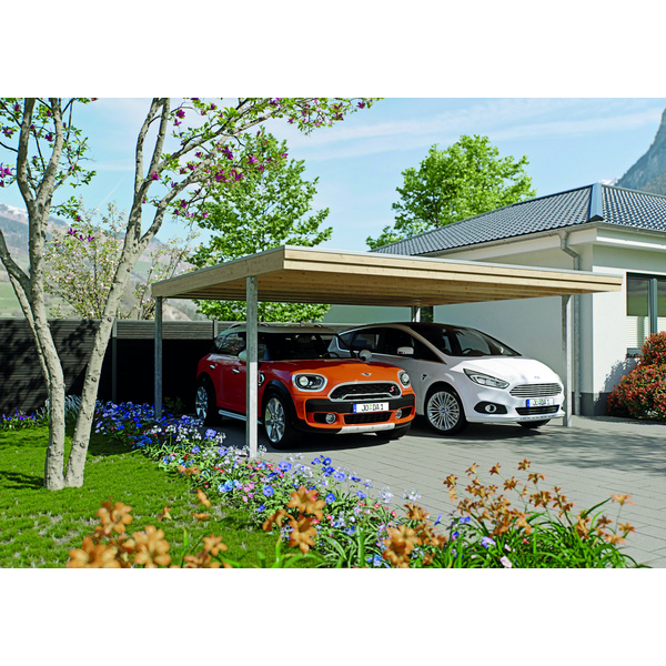 Carport Fulda 560 F Master Holzblende,Flachdach EPDM-Folie