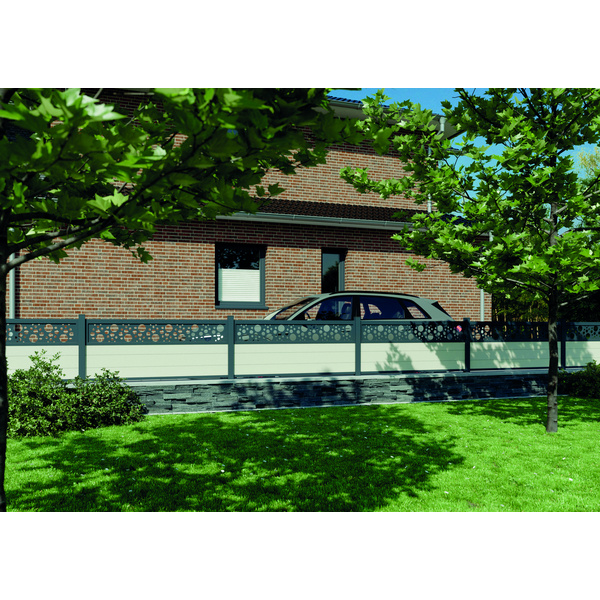 Kingston Systemzaun Dekor-Element Marble 1780mm, HPL Anthrazit, 294x20mm