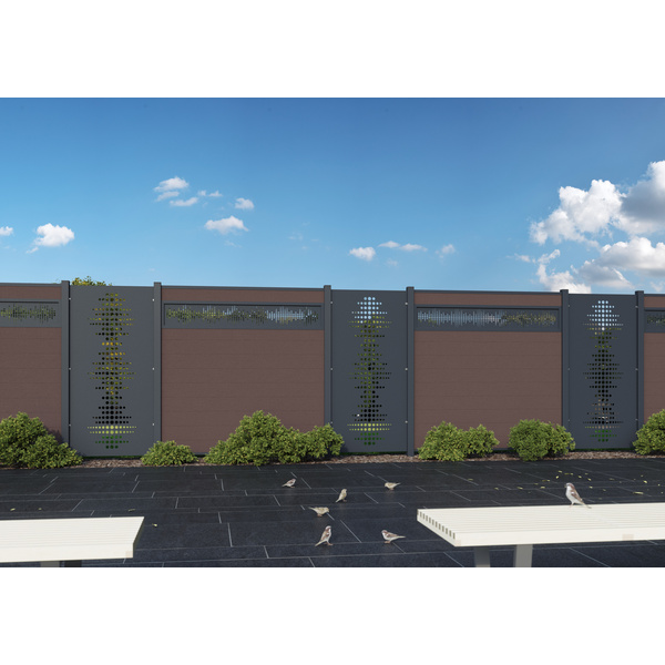 Kingston Systemzaun Dekor-Element Pearl 1780mm, HPL Anthrazit, 294x20mm