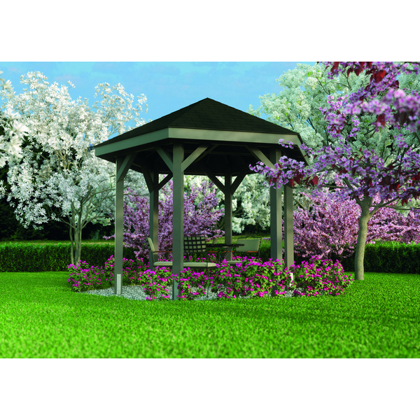 Pavillon Modena 1 Ø 300cm Natur Lärche naturbelassen