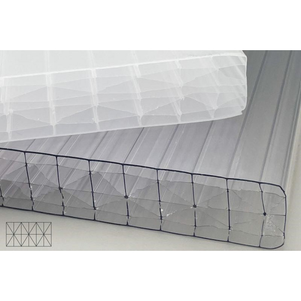 PC Doppelstegplatten, x -Struktur, 32 mm Opal-Weiß