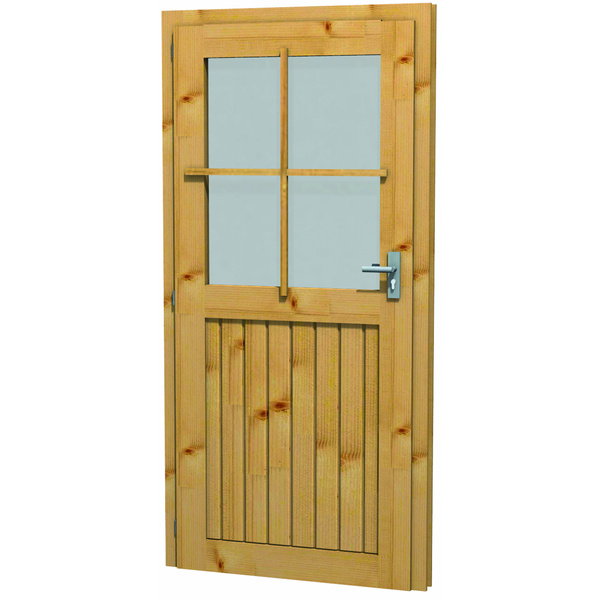 Blockhaustür T 11 90x190cm für 28mm Wandbohle, DIN Li