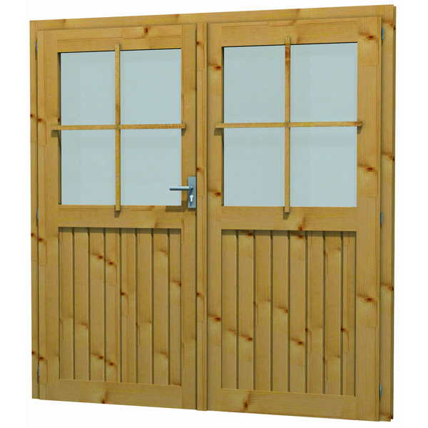 Blockhaustür T 21 - 180x190cm für 28mm Blockbohle, DIN,Li