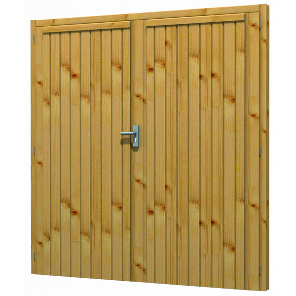 Blockhaustür T 61 180x190cm für 45mm Wandbohle, DIN Links