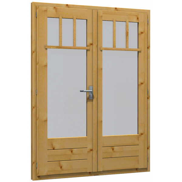 Blockhaustür T 81 140x190cm ISO, DIN Li Doppelflügeltür