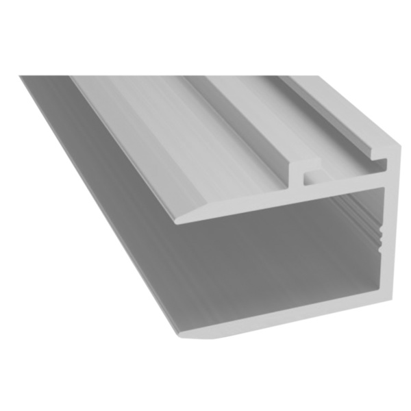 U10 - Aluprofil mit Bürstenaufnahme 20x15x5010mm, Silber eloxiert VE=010