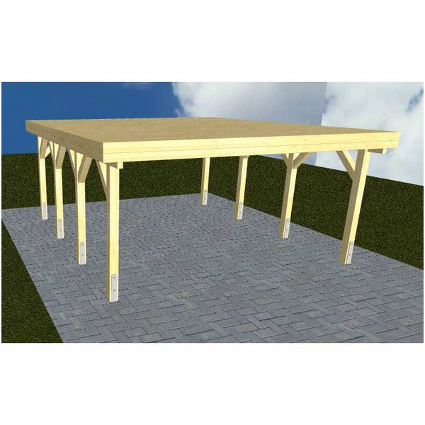 Carport Burg KG Classic Holzblende, Flachdach vorb.f. Gründach