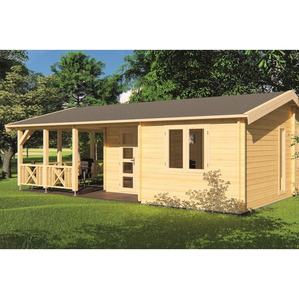 Sommerhaus Potsdam 68mm BB mit Fußboden 18mm Satteldach o. Dachpappe
