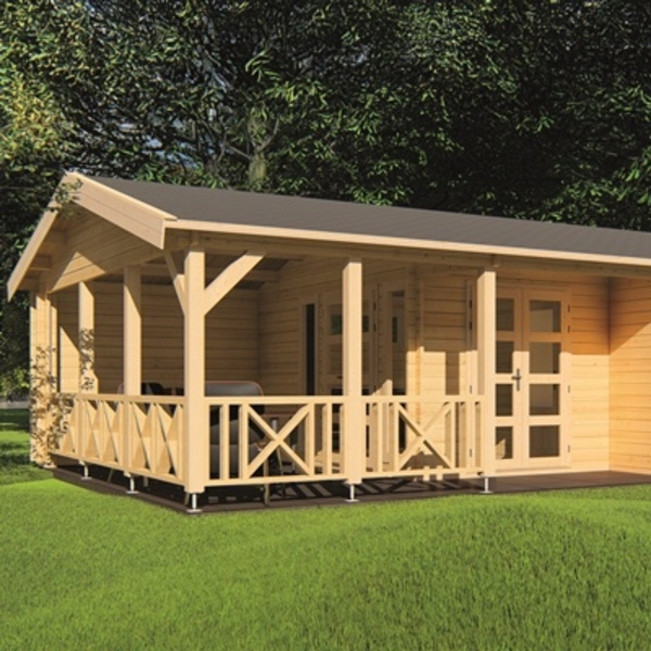 Sommerhaus Potsdam 68mm BB mit Fußboden 18mm Satteldach o. Dachpappe