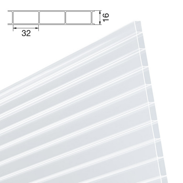 Acryl Stegplatten opal-weiß 16 mm longlife anti-drop
