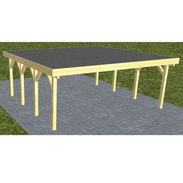 Carport Büsum KF Classic Holzblende, Flachdach mit EPDM Folie