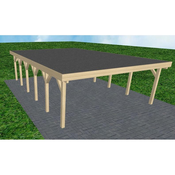 Carport Büsum LF Master Holzblende, Flachdach mit EPDM Folie