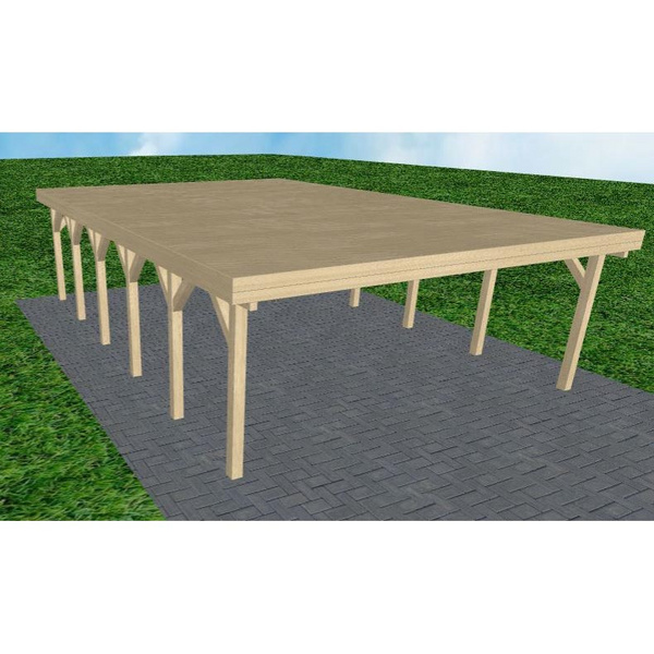 Carport Büsum LG Master Holzblende, Flachdach vorb.f. Gründach