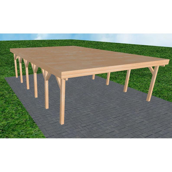 Carport Büsum LG Perfect Holzblende, Flachdach vorb.f. Gründach