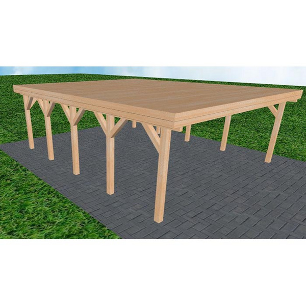 Carport Büsum MG Perfect Holzblende, Flachdach vorb.f. Gründach