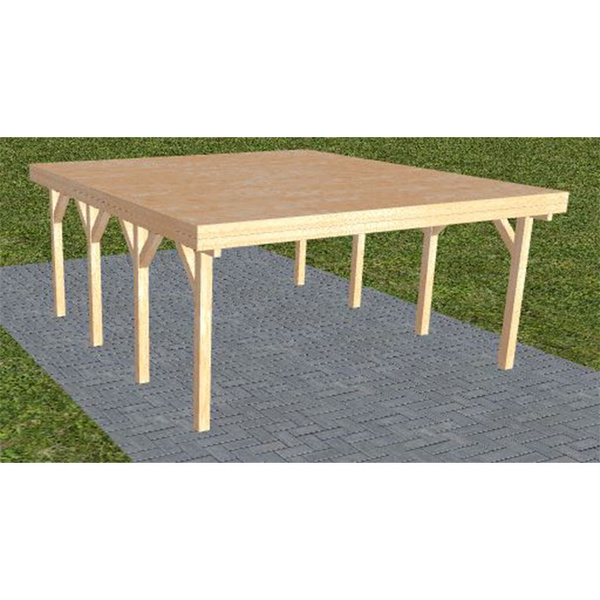 Carport Burg KG Perfect Holzblende, Flachdach vorb.f. Gründach