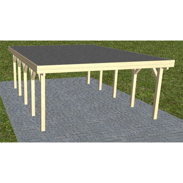 Carport Burg MF Master Holzblende, Flachdach mit EPDM Folie