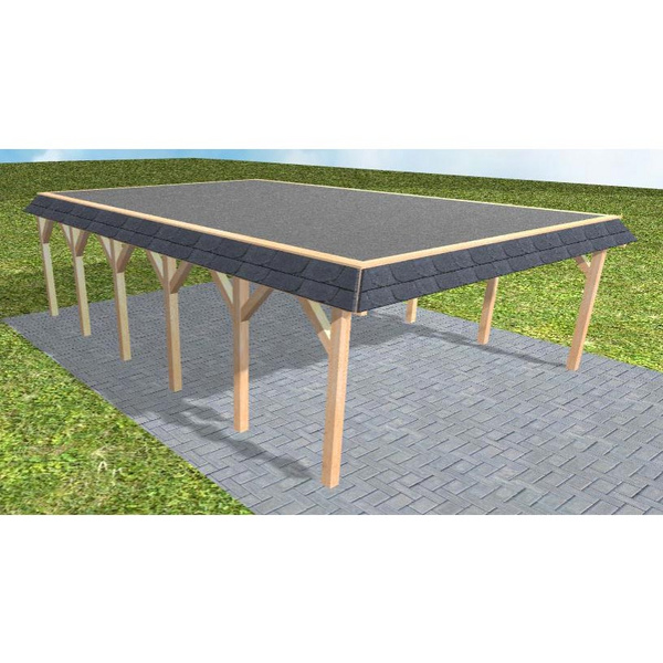 Carport Grömitz LF Perfect Walmblende, Flachdach mit EPDM Folie