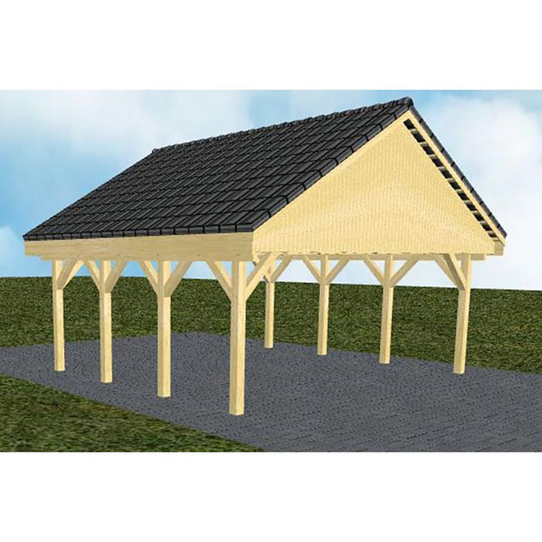 Carport Mölln KD Classic Satteldach, inkl. Pfannen und Rinne