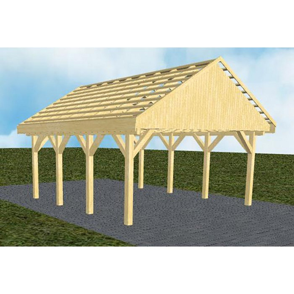 Carport Minden KO Classic Satteldach, ohne Rinne, ohne Pfannen