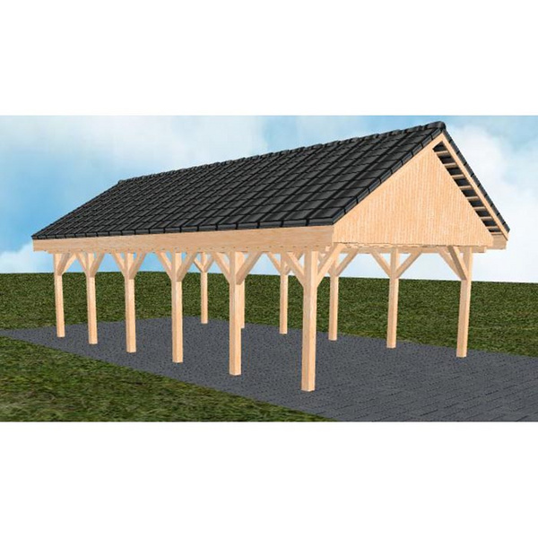 Carport Minden LD Perfect Satteldach, inkl. Pfannen und Rinne