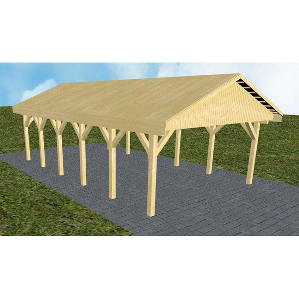 Carport Walsrode LG Classic Satteldach, vorb.f. Gründach