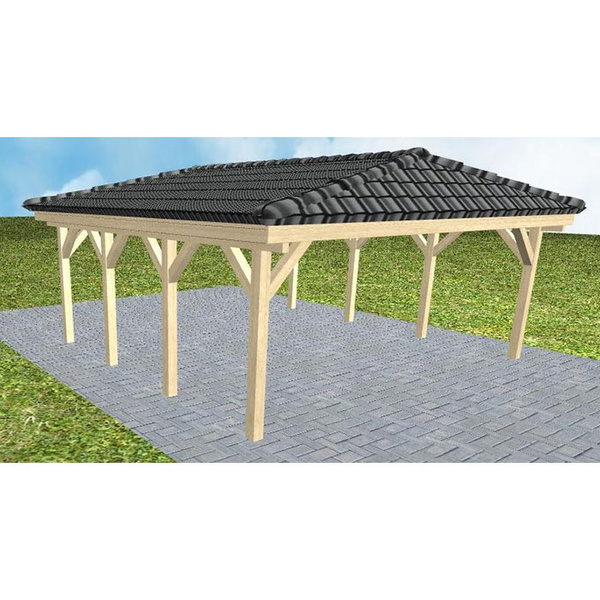 Carport Keitum KD Master inkl. Pfannen und Rinne