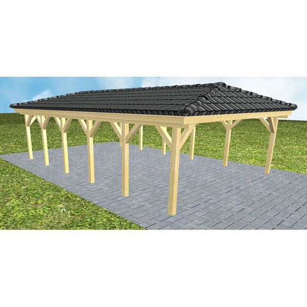 Carport Keitum LD Classic inkl. Pfannen und Rinne