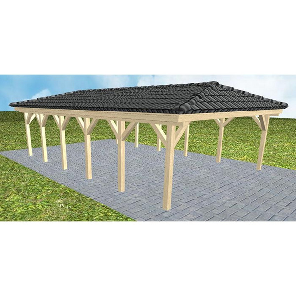 Carport Keitum LD Master inkl. Pfannen und Rinne