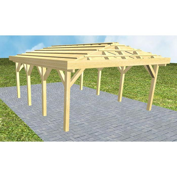 Carport Kiel KO Classic ohne Rinne, ohne Pfannen