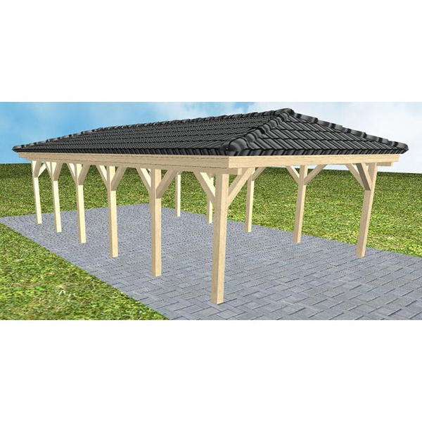 Carport Kiel LD Master inkl. Pfannen und Rinne