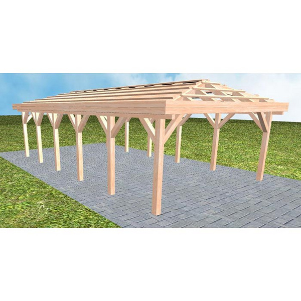 Carport Kiel LO Natur ohne Rinne, ohne Pfannen