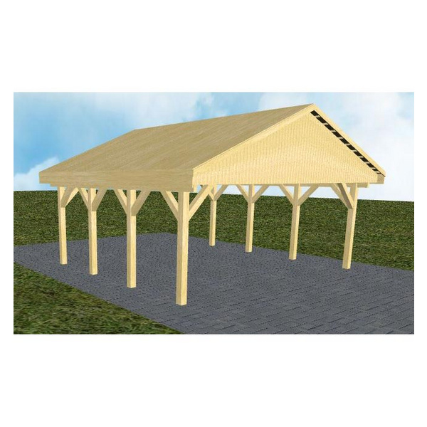 Carport Würzburg KG Classic Satteldach, vorb.f. Gründach