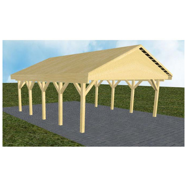 Carport Würzburg MG Classic Satteldach, vorb.f. Gründach