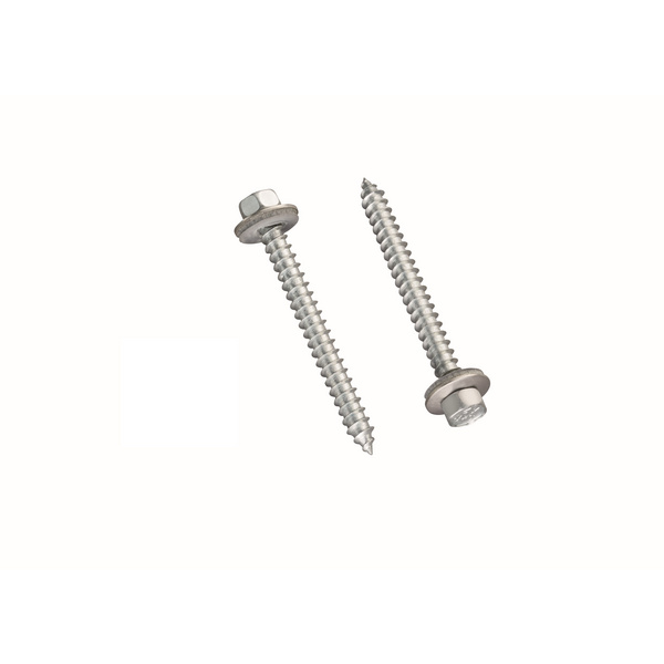 Edelstahlschrauben "Holz" mit 3/8" Kopf 6,5x75mm, mit Dichtung, 100 Stk.