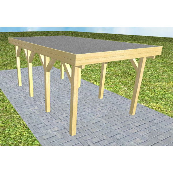 Carport Bergen KF Classic Holzblende, Flachdach mit EPDM Folie