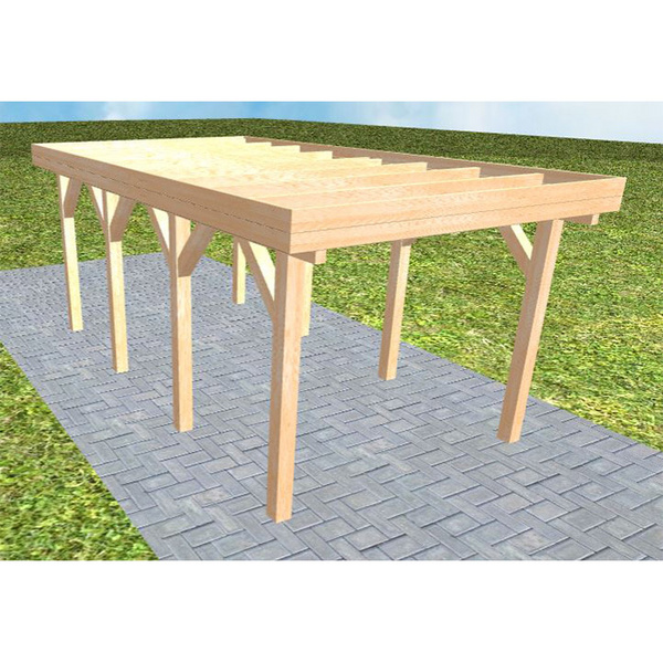 Carport Bergen KO Perfect Holzblende, Flachdach ohne Bedachung