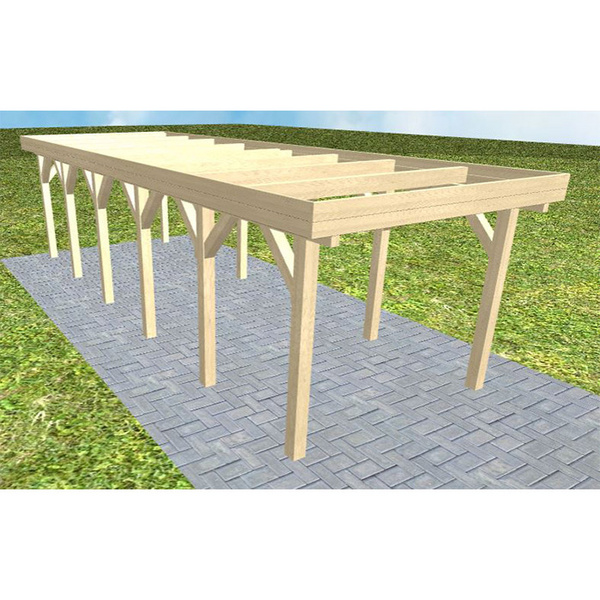 Carport Bergen LO Master Holzblende, Flachdach ohne Bedachung