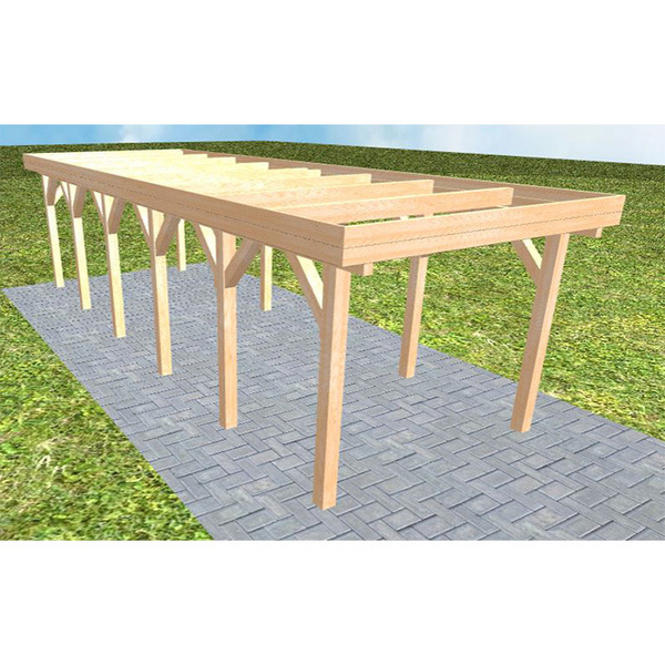Carport Bergen LO Perfect Holzblende, Flachdach ohne Bedachung