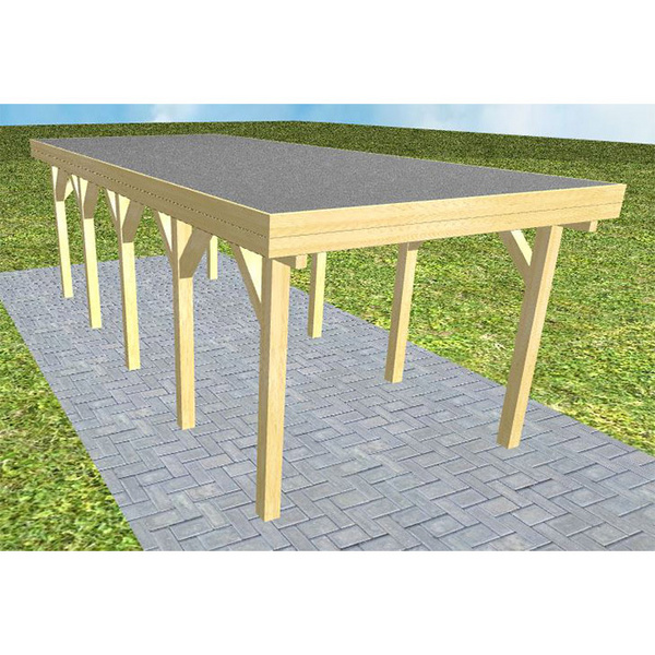 Carport Bergen MF Classic Holzblende, Flachdach mit EPDM Folie