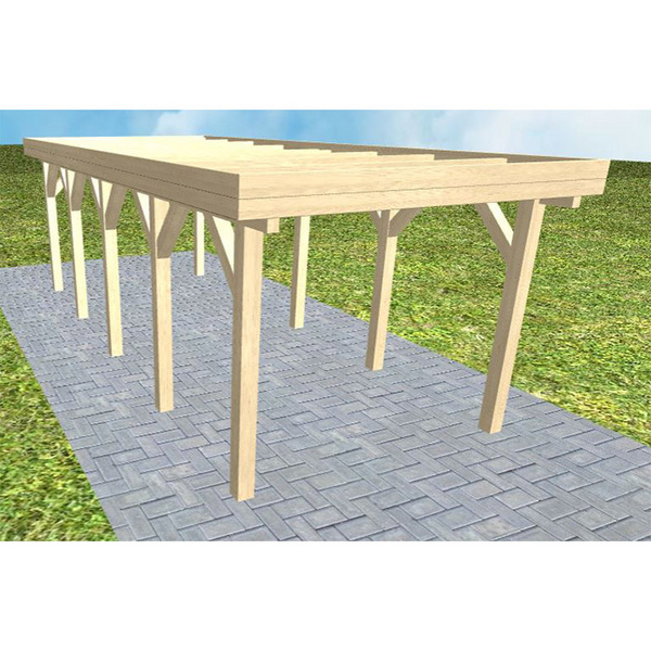 Carport Bergen MO Master Holzblende, Flachdach ohne Bedachung