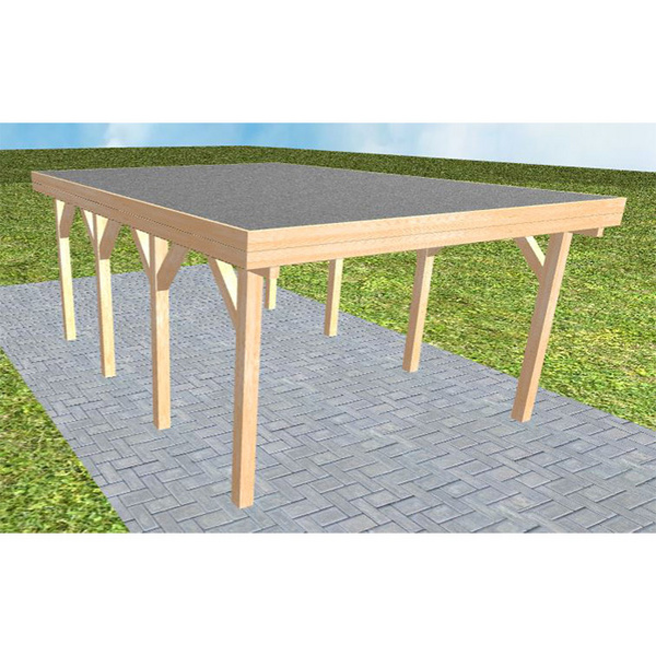 Carport Borkum KF Perfect Holzblende, Flachdach mit EPDM Folie